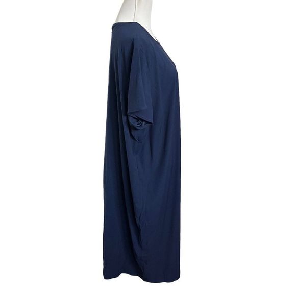 Universal Standard T Shirt Dress Blue Women’s 22-24 Midi Draped Short Sleeves - Picture 3 of 9